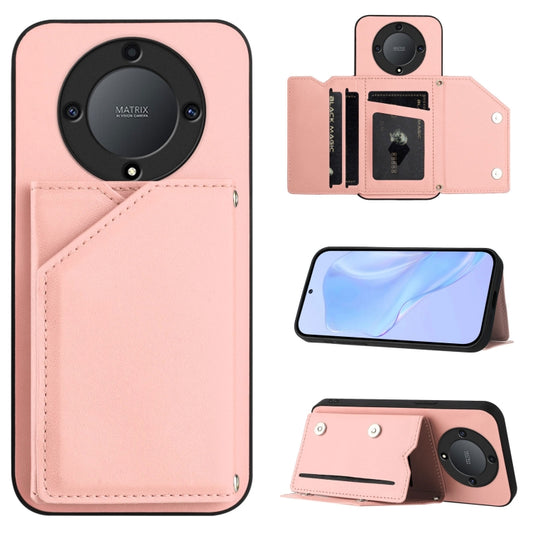 Skin Feel Four Card Slots Phone Case with Wrist Strap, For Honor X9A / Magic5 Lite