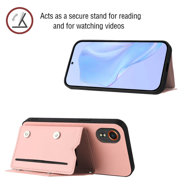 Skin Feel Four Card Slots Phone Case with Wrist Strap, For Samsung Galaxy Xcover 7