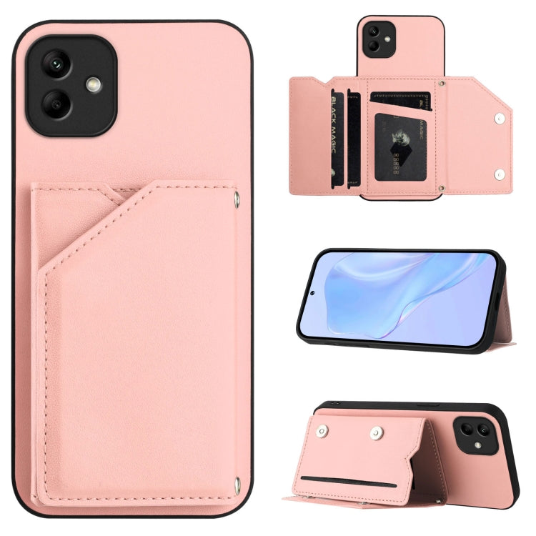 Skin Feel Four Card Slots Phone Case with Wrist Strap, For Samsung Galaxy A24 4G, For Samsung Galaxy A34 5G, For Samsung Galaxy A54 5G, For Samsung Galaxy A04E, For Samsung Galaxy A14 5G, For Samsung Galaxy A04 4G, For Samsung Galaxy A13 5G / A04S     ...