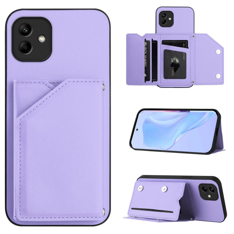 Skin Feel Four Card Slots Phone Case with Wrist Strap, For Samsung Galaxy A24 4G, For Samsung Galaxy A34 5G, For Samsung Galaxy A54 5G, For Samsung Galaxy A04E, For Samsung Galaxy A14 5G, For Samsung Galaxy A04 4G, For Samsung Galaxy A13 5G / A04S     ...