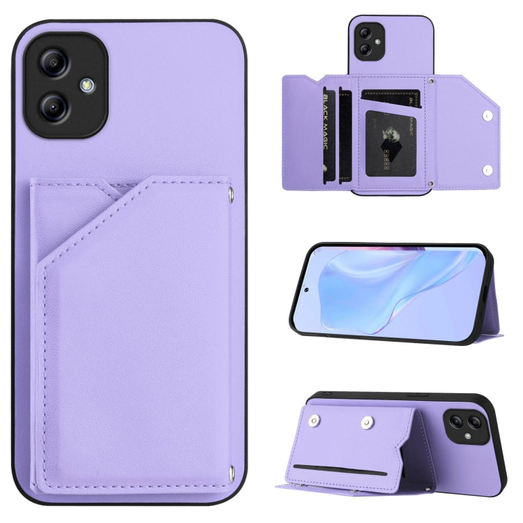 Skin Feel Four Card Slots Phone Case with Wrist Strap, For Samsung Galaxy A24 4G, For Samsung Galaxy A34 5G, For Samsung Galaxy A54 5G, For Samsung Galaxy A04E, For Samsung Galaxy A14 5G, For Samsung Galaxy A04 4G, For Samsung Galaxy A13 5G / A04S     ...