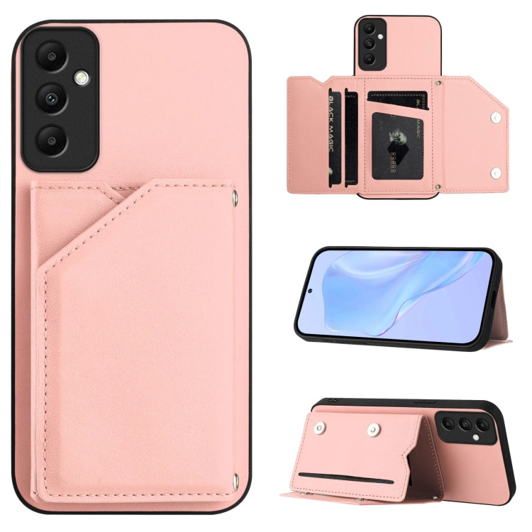 Skin Feel Four Card Slots Phone Case with Wrist Strap, For Samsung Galaxy A16, For Samsung Galaxy A06, For Samsung Galaxy A25, For Samsung Galaxy A55 5G, For Samsung Galaxy A35 5G, For Samsung Galaxy A15 4G, For Samsung Galaxy A05 4G                   ...