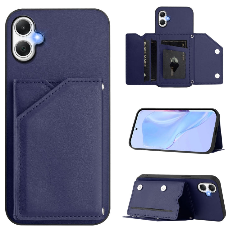 Skin Feel Four Card Slots Phone Case with Wrist Strap, For Samsung Galaxy A16, For Samsung Galaxy A06, For Samsung Galaxy A25, For Samsung Galaxy A55 5G, For Samsung Galaxy A35 5G, For Samsung Galaxy A15 4G, For Samsung Galaxy A05 4G                   ...