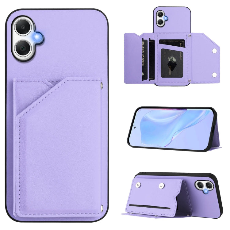 Skin Feel Four Card Slots Phone Case with Wrist Strap, For Samsung Galaxy A16, For Samsung Galaxy A06, For Samsung Galaxy A25, For Samsung Galaxy A55 5G, For Samsung Galaxy A35 5G, For Samsung Galaxy A15 4G, For Samsung Galaxy A05 4G                   ...