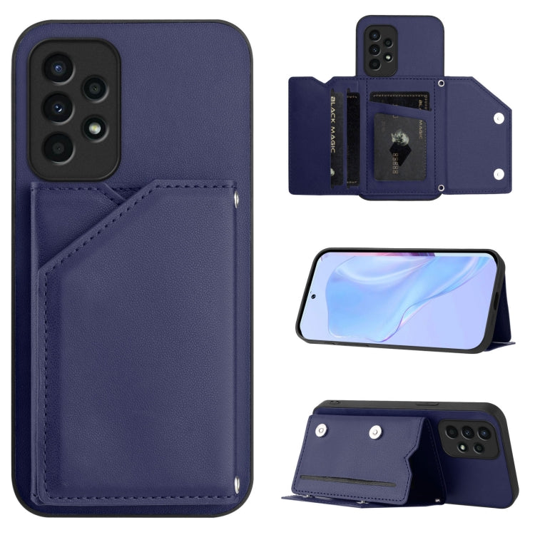 Skin Feel Four Card Slots Phone Case with Wrist Strap, For Samsung Galaxy A53 5G, For Samsung Galaxy A33 5G, For Samsung Galaxy A13 4G, For Samsung Galaxy A52