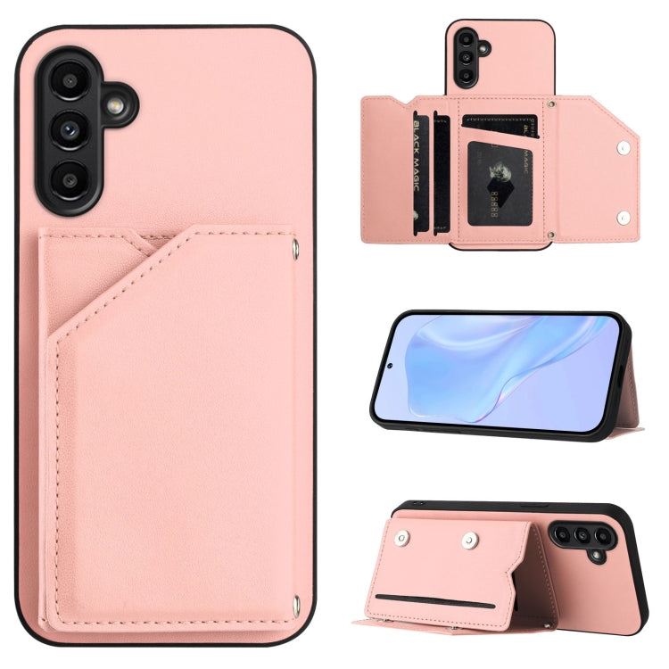 Skin Feel Four Card Slots Phone Case with Wrist Strap, For Samsung Galaxy A24 4G, For Samsung Galaxy A34 5G, For Samsung Galaxy A54 5G, For Samsung Galaxy A04E, For Samsung Galaxy A14 5G, For Samsung Galaxy A04 4G, For Samsung Galaxy A13 5G / A04S     ...