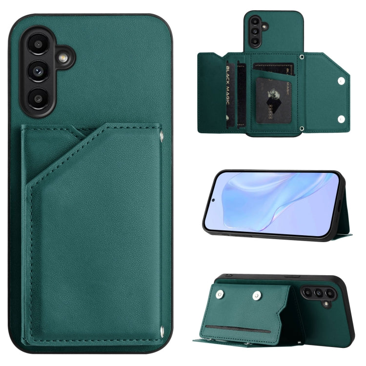 Skin Feel Four Card Slots Phone Case with Wrist Strap, For Samsung Galaxy A24 4G, For Samsung Galaxy A34 5G, For Samsung Galaxy A54 5G, For Samsung Galaxy A04E, For Samsung Galaxy A14 5G, For Samsung Galaxy A04 4G, For Samsung Galaxy A13 5G / A04S     ...
