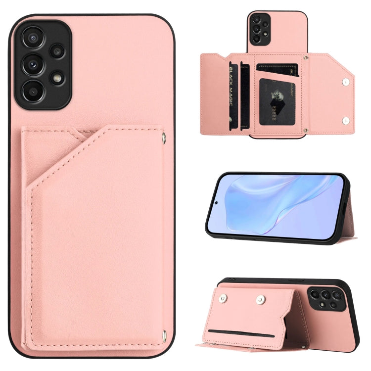 Skin Feel Four Card Slots Phone Case with Wrist Strap, For Samsung Galaxy A24 4G, For Samsung Galaxy A34 5G, For Samsung Galaxy A54 5G, For Samsung Galaxy A04E, For Samsung Galaxy A14 5G, For Samsung Galaxy A04 4G, For Samsung Galaxy A13 5G / A04S     ...