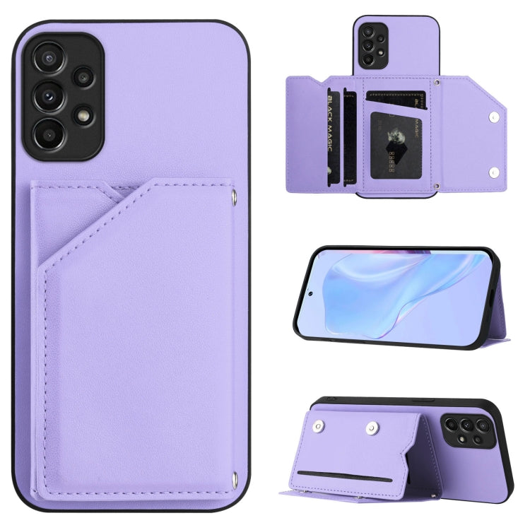 Skin Feel Four Card Slots Phone Case with Wrist Strap, For Samsung Galaxy A24 4G, For Samsung Galaxy A34 5G, For Samsung Galaxy A54 5G, For Samsung Galaxy A04E, For Samsung Galaxy A14 5G, For Samsung Galaxy A04 4G, For Samsung Galaxy A13 5G / A04S     ...
