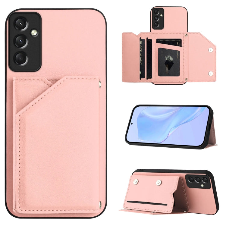 Skin Feel Four Card Slots Phone Case with Wrist Strap, For Samsung Galaxy A24 4G, For Samsung Galaxy A34 5G, For Samsung Galaxy A54 5G, For Samsung Galaxy A04E, For Samsung Galaxy A14 5G, For Samsung Galaxy A04 4G, For Samsung Galaxy A13 5G / A04S     ...