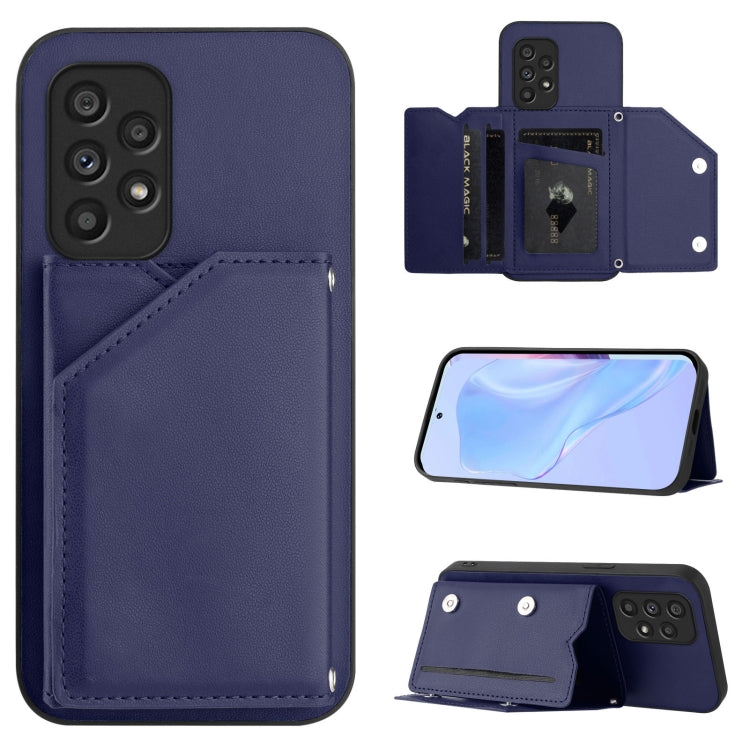 Skin Feel Four Card Slots Phone Case with Wrist Strap, For Samsung Galaxy A53 5G, For Samsung Galaxy A33 5G, For Samsung Galaxy A13 4G, For Samsung Galaxy A52