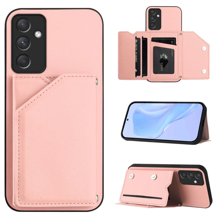 Skin Feel Four Card Slots Phone Case with Wrist Strap, For Samsung Galaxy A24 4G, For Samsung Galaxy A34 5G, For Samsung Galaxy A54 5G, For Samsung Galaxy A04E, For Samsung Galaxy A14 5G, For Samsung Galaxy A04 4G, For Samsung Galaxy A13 5G / A04S     ...