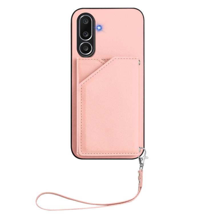Skin Feel Four Card Slots Phone Case with Wrist Strap, For Samsung Galaxy M56 5G, For Samsung Galaxy M16 5G / F16 5G, For Samsung Galaxy M06 5G / F06 5G, For Samsung Galaxy M35, For Samsung Galaxy M55 / C55 5G, For Samsung Galaxy M15 / F15