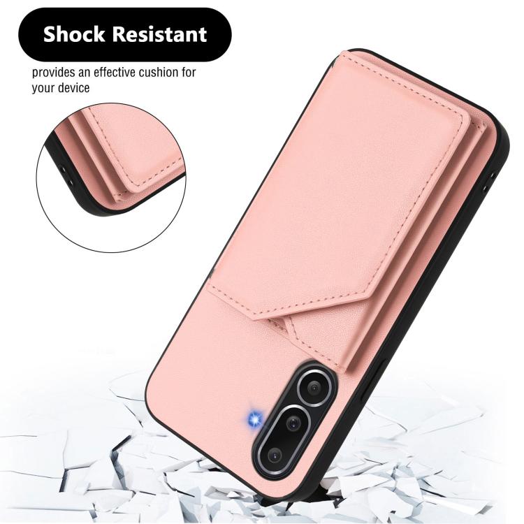 Skin Feel Four Card Slots Phone Case with Wrist Strap, For Samsung Galaxy M56 5G, For Samsung Galaxy M16 5G / F16 5G, For Samsung Galaxy M06 5G / F06 5G, For Samsung Galaxy M35, For Samsung Galaxy M55 / C55 5G, For Samsung Galaxy M15 / F15