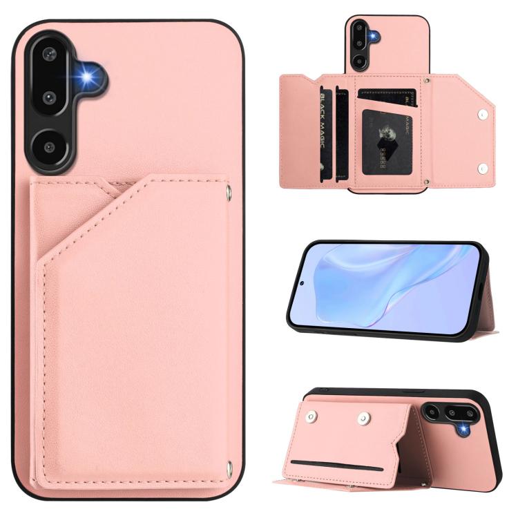Skin Feel Four Card Slots Phone Case with Wrist Strap, For Samsung Galaxy M56 5G, For Samsung Galaxy M16 5G / F16 5G, For Samsung Galaxy M06 5G / F06 5G, For Samsung Galaxy M35, For Samsung Galaxy M55 / C55 5G, For Samsung Galaxy M15 / F15