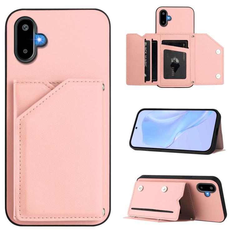 Skin Feel Four Card Slots Phone Case with Wrist Strap, For Samsung Galaxy M56 5G, For Samsung Galaxy M16 5G / F16 5G, For Samsung Galaxy M06 5G / F06 5G, For Samsung Galaxy M35, For Samsung Galaxy M55 / C55 5G, For Samsung Galaxy M15 / F15