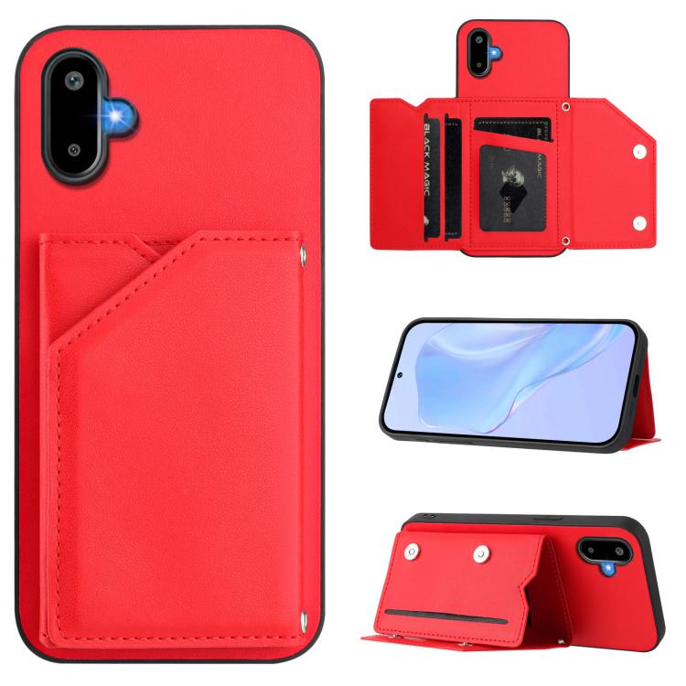Skin Feel Four Card Slots Phone Case with Wrist Strap, For Samsung Galaxy M56 5G, For Samsung Galaxy M16 5G / F16 5G, For Samsung Galaxy M06 5G / F06 5G, For Samsung Galaxy M35, For Samsung Galaxy M55 / C55 5G, For Samsung Galaxy M15 / F15