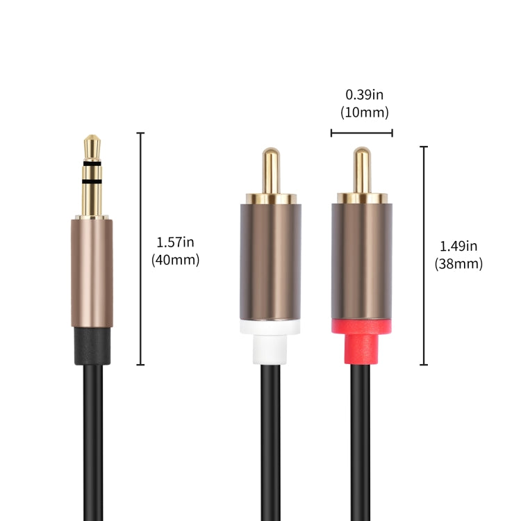 3.5mm Male to 2 RCA Male Audio Cable Amplifier Connector, 1m, 2m, 3m