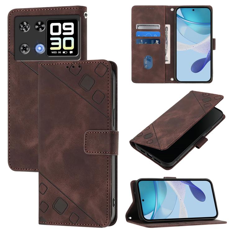 Skin-feel Embossed Leather Phone Case, For Cubot A40, For Cubot P90, For Cubot A30, For Cubot A20, For Cubot A10, For Cubot Note 40, For Cubot P50