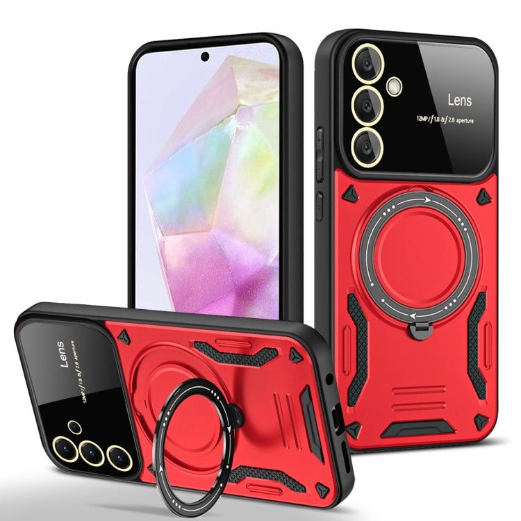 Large Window MagSafe Holder Phone Case, For Samsung Galaxy A56 / A36 5G, For Samsung Galaxy A55 5G, For Samsung Galaxy A35 5G, For Samsung Galaxy A05s, For Samsung Galaxy A25 5G Global, For Samsung Galaxy A04e / F04 / M04, For Samsung Galaxy A13       ...