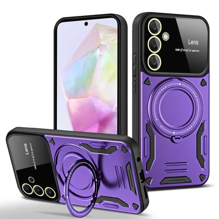Large Window MagSafe Holder Phone Case, For Samsung Galaxy A56 / A36 5G, For Samsung Galaxy A55 5G, For Samsung Galaxy A35 5G, For Samsung Galaxy A05s, For Samsung Galaxy A25 5G Global, For Samsung Galaxy A04e / F04 / M04, For Samsung Galaxy A13       ...