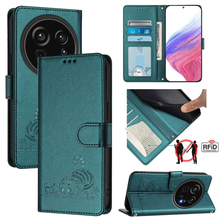 Cat Rat Embossed Pattern RFID Leather Phone Case with Lanyard, For Sharp Aquos wish6, For Sharp Aquos R11, For Sharp Aquos Sense10, For Sharp Basio Active 3, For Sharp Aquos Sense9 Plus, For Sharp Aquos Sense9, For Sharp Aquos R9 Pro                   ...