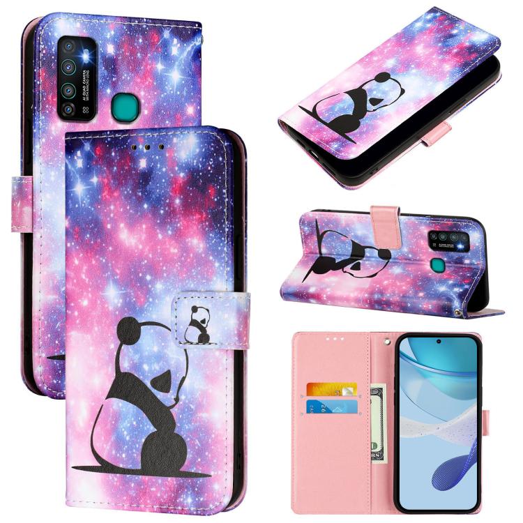 Colored Drawing Pattern Plain Weave Leather Phone Case, For Infinix Hot 9 / Hot 9 Pro