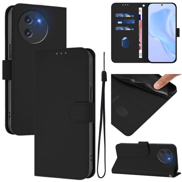 Skin Feel Solid Color Leather Phone Case with Lanyard, For Doogee Note 56 / Note 56 Pro, For Doogee Note 59 / Note 59 Pro