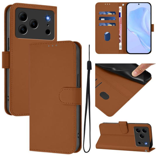 Skin Feel Solid Color Leather Phone Case with Lanyard, For Doogee Note 56 / Note 56 Pro, For Doogee Note 59 / Note 59 Pro