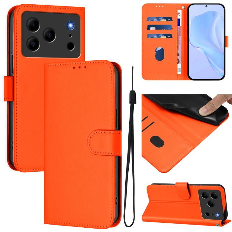 Skin Feel Solid Color Leather Phone Case with Lanyard, For Doogee Note 56 / Note 56 Pro, For Doogee Note 59 / Note 59 Pro