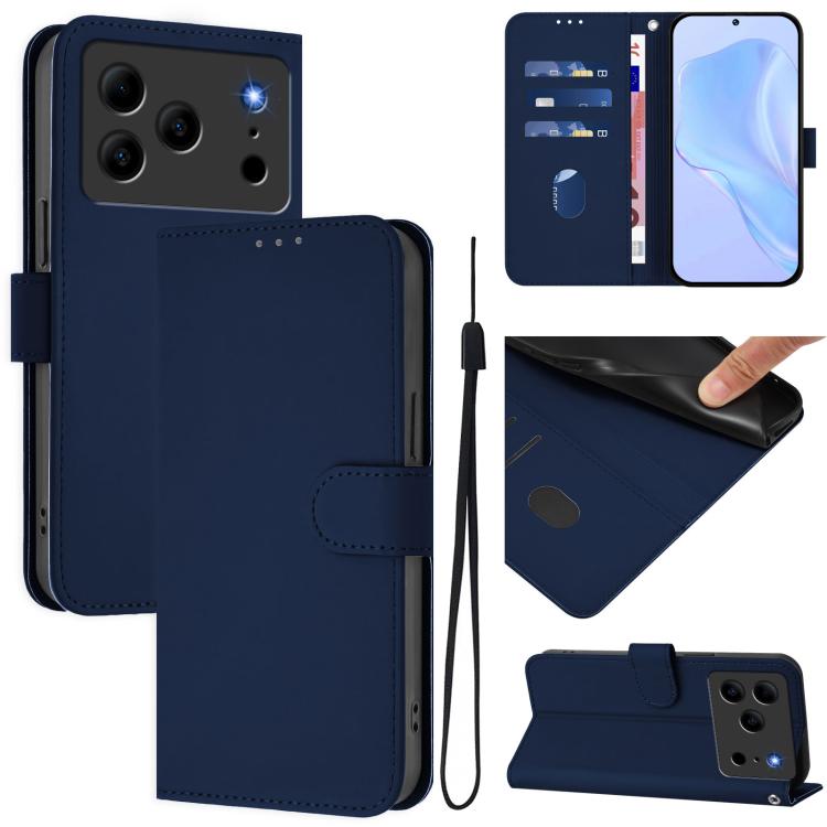 Skin Feel Solid Color Leather Phone Case with Lanyard, For Doogee Note 56 / Note 56 Pro, For Doogee Note 59 / Note 59 Pro