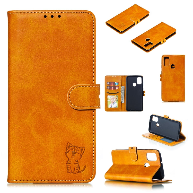 Embossed Happy Cat Pattern Horizontal Flip Leather Case with Holder & Card Slots & Wallet & Photo Frame, For Samsung Galaxy A21s, For Samsung Galaxy A71 5G, For Samsung Galaxy Note20, For Samsung Galaxy Note20 Ultra, For iPhone 12 mini                 ...