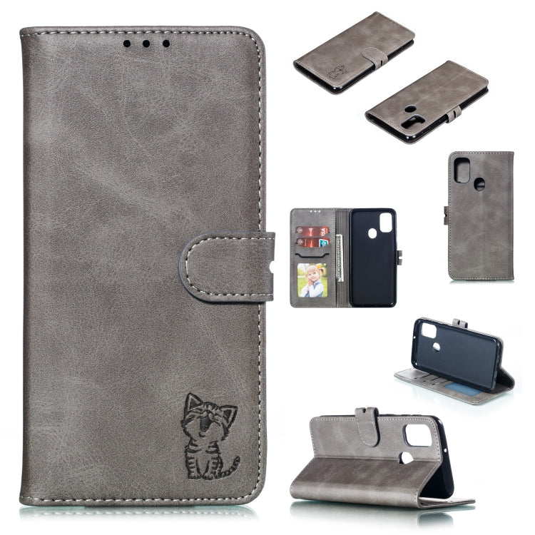 Embossed Happy Cat Pattern Horizontal Flip Leather Case with Holder & Card Slots & Wallet & Photo Frame, For Samsung Galaxy A21s, For Samsung Galaxy A71 5G, For Samsung Galaxy Note20, For Samsung Galaxy Note20 Ultra, For iPhone 12 mini                 ...