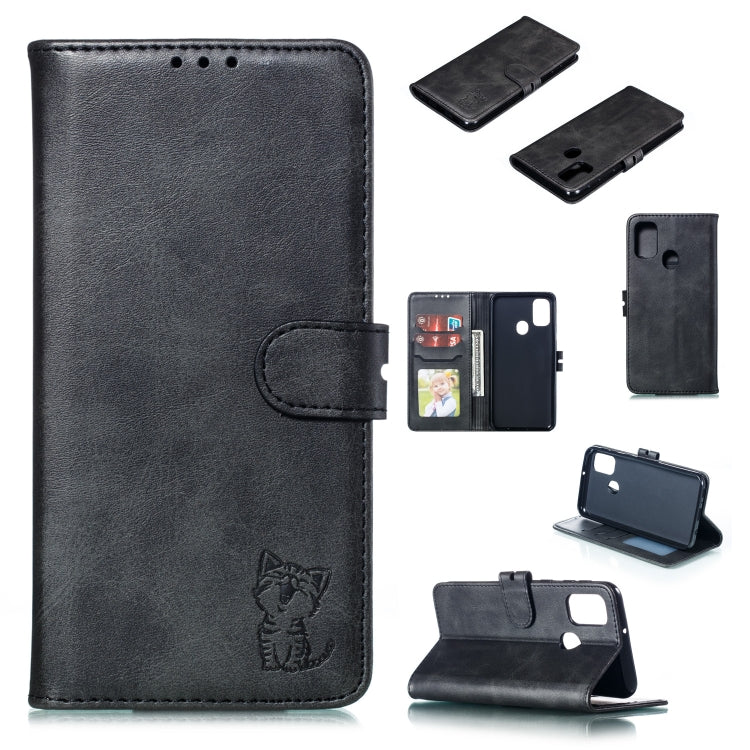 Embossed Happy Cat Pattern Horizontal Flip Leather Case with Holder & Card Slots & Wallet & Photo Frame, For Samsung Galaxy A21s, For Samsung Galaxy A71 5G, For Samsung Galaxy Note20, For Samsung Galaxy Note20 Ultra, For iPhone 12 mini                 ...