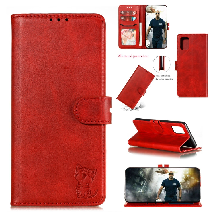 Embossed Happy Cat Pattern Horizontal Flip Leather Case with Holder & Card Slots & Wallet & Photo Frame, For Samsung Galaxy A21s, For Samsung Galaxy A71 5G, For Samsung Galaxy Note20, For Samsung Galaxy Note20 Ultra, For iPhone 12 mini                 ...