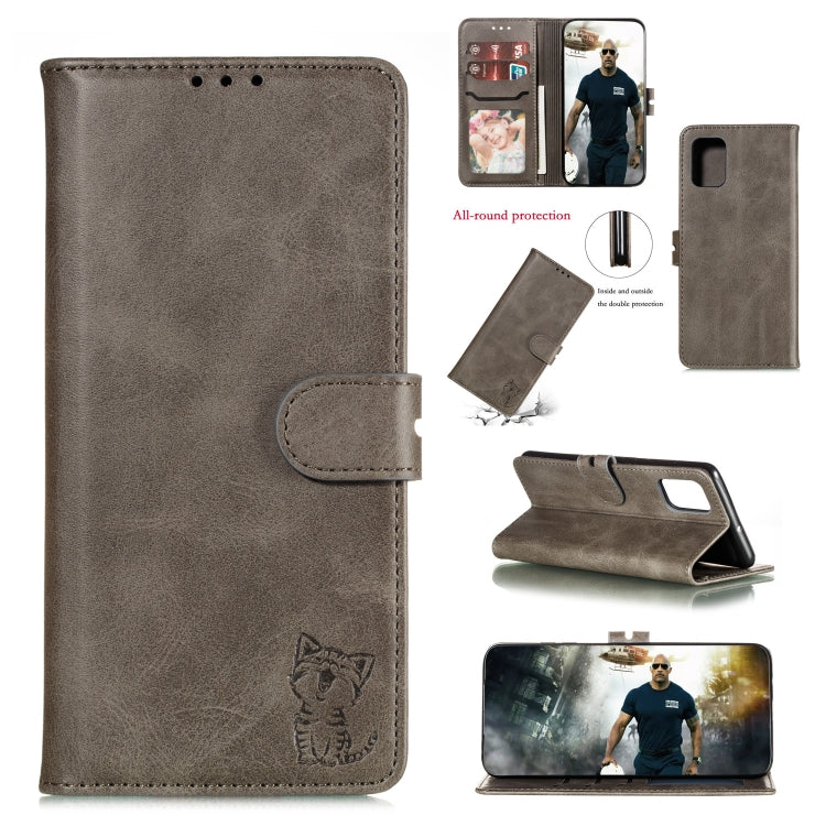 Embossed Happy Cat Pattern Horizontal Flip Leather Case with Holder & Card Slots & Wallet & Photo Frame, For Samsung Galaxy A21s, For Samsung Galaxy A71 5G, For Samsung Galaxy Note20, For Samsung Galaxy Note20 Ultra, For iPhone 12 mini                 ...