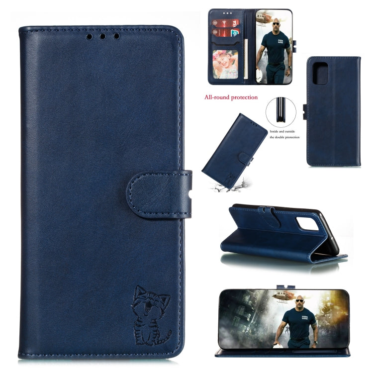 Embossed Happy Cat Pattern Horizontal Flip Leather Case with Holder & Card Slots & Wallet & Photo Frame, For Samsung Galaxy A21s, For Samsung Galaxy A71 5G, For Samsung Galaxy Note20, For Samsung Galaxy Note20 Ultra, For iPhone 12 mini                 ...