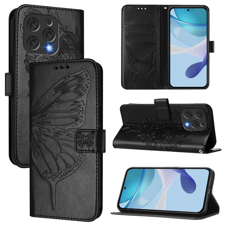 Embossed Butterfly Leather Phone Case, For Doogee Note 56 / Note 56 Pro, For Doogee Note 59 / Note 59 Pro, For Doogee N55 Plus