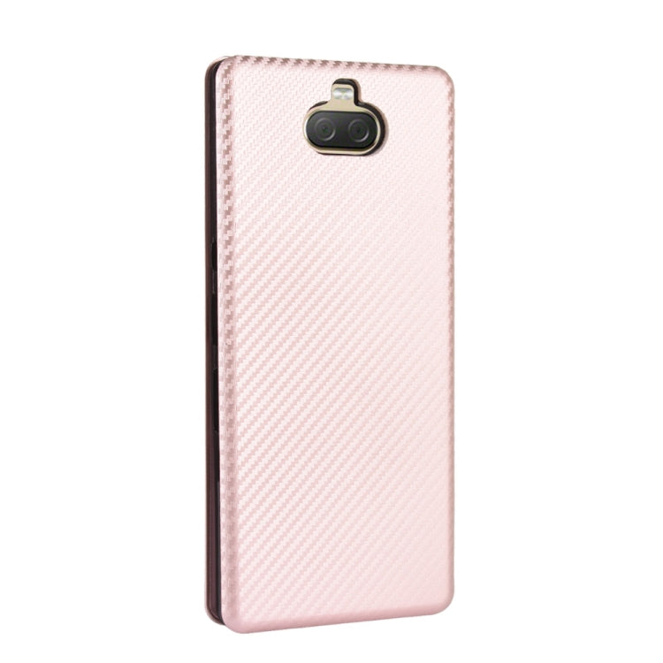 Carbon Fiber Texture Magnetic Horizontal Flip TPU + PC + PU Leather Case with Card Slot, For Sony Xperia 10, For Sony Xperia XZ3