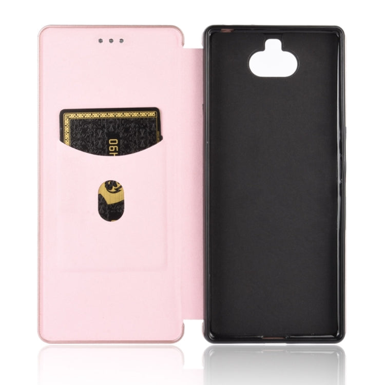 Carbon Fiber Texture Magnetic Horizontal Flip TPU + PC + PU Leather Case with Card Slot, For Sony Xperia 10, For Sony Xperia XZ3