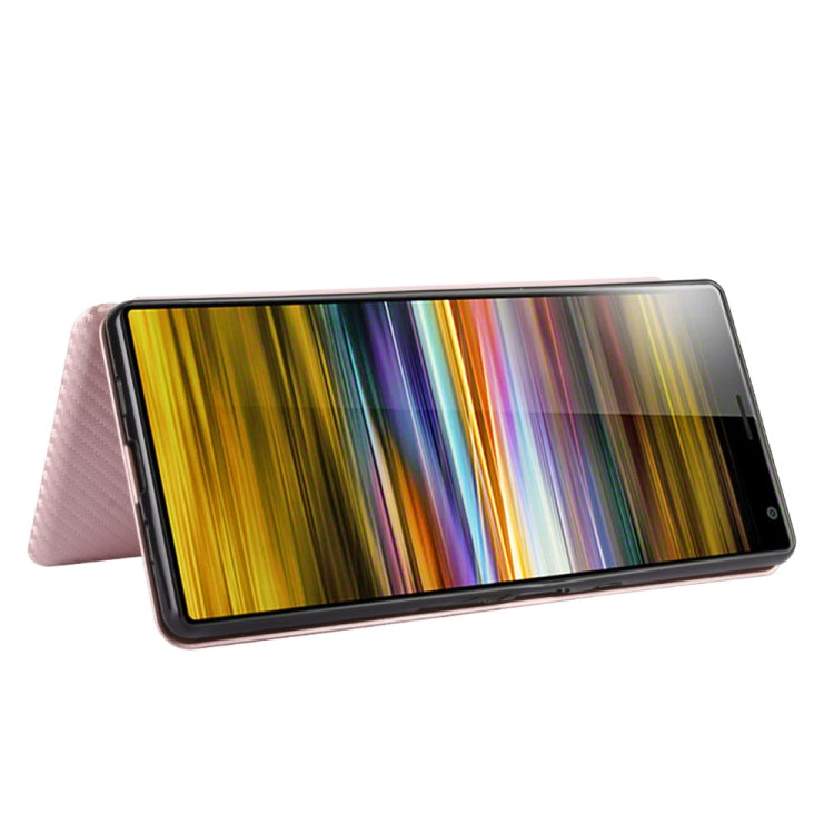 Carbon Fiber Texture Magnetic Horizontal Flip TPU + PC + PU Leather Case with Card Slot, For Sony Xperia 10, For Sony Xperia XZ3