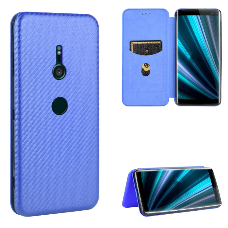 Carbon Fiber Texture Magnetic Horizontal Flip TPU + PC + PU Leather Case with Card Slot, For Sony Xperia 10, For Sony Xperia XZ3