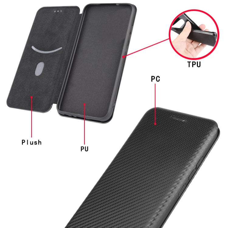 Carbon Fiber Texture Magnetic Horizontal Flip TPU + PC + PU Leather Case with Card Slot, For ZTE nubia Red Magic 5S, For ZTE Axon 11 5G, For ZTE Blade A3 Lite, For ZTE A1 ZTG01 5G
