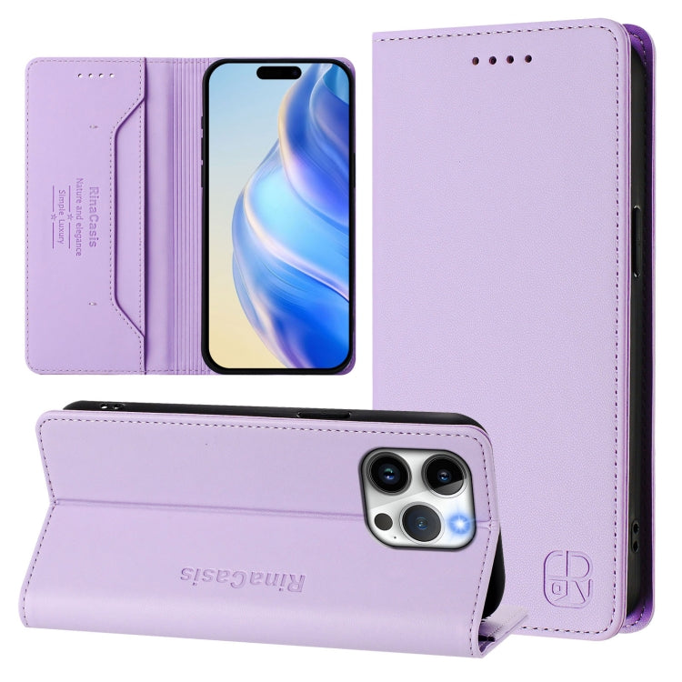 RC01 Dual-Folded Magnetic Suction RFID Leather Phone Case, For iPhone 15, For iPhone 14 Plus, For iPhone 14 / 13, For iPhone 14 Pro, For iPhone 14 Pro Max, For iPhone 7 / 8 / SE 2022