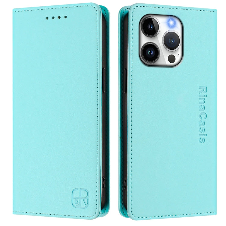 RC01 Dual-Folded Magnetic Suction RFID Leather Phone Case, For iPhone 13 Pro Max, For iPhone 13 Pro, For iPhone 13 mini, For iPhone 12 / 12 Pro, For iPhone 12 Pro Max, For iPhone 12 mini