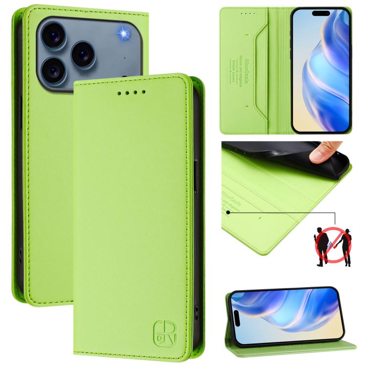 RC01 Dual-Folded Magnetic Suction RFID Leather Phone Case, For iPhone 18 Pro / 17 Pro, For iPhone 18 Pro Max / 17 Pro Max, For iPhone 17e / 16e, For iPhone 17, For iPhone Air, For iPhone 16 Pro Max