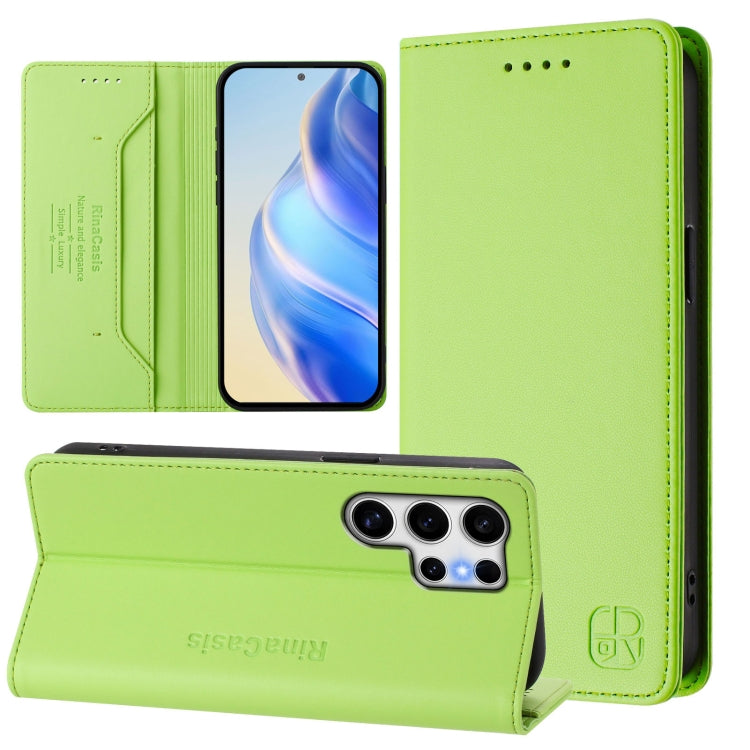 RC01 Dual-Folded Magnetic Suction RFID Leather Phone Case, For Galaxy S23 Ultra 5G, For Galaxy S23+ 5G, For Galaxy S23 5G, For Galaxy S20 FE, For Galaxy S22 Ultra 5G, For Galaxy S22+ 5G