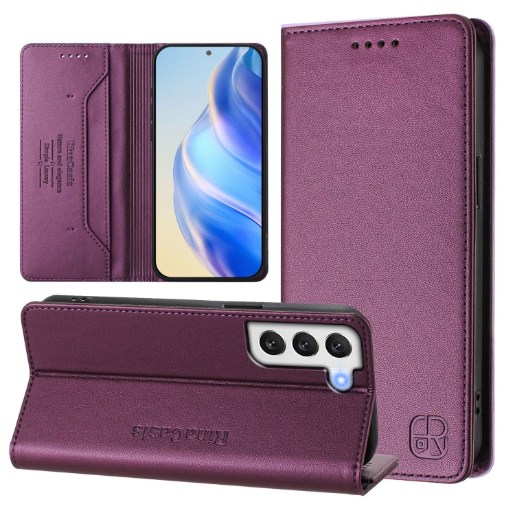 RC01 Dual-Folded Magnetic Suction RFID Leather Phone Case, For Galaxy S23 Ultra 5G, For Galaxy S23+ 5G, For Galaxy S23 5G, For Galaxy S20 FE, For Galaxy S22 Ultra 5G, For Galaxy S22+ 5G