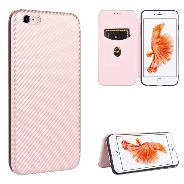 Carbon Fiber Texture Magnetic Horizontal Flip TPU + PC + PU Leather Case with Card Slot, For iPhone 11 Pro, For iPhone 6 / 6s, For iPhone 6 Plus / 6s Plus, For iPhone 11 Pro Max, For iPhone 11, For iPhone 12 mini, For iPhone 12 / 12 Pro                ...
