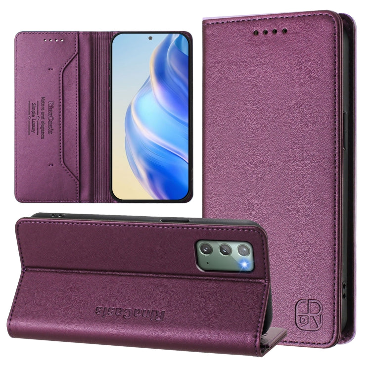 RC01 Dual-Folded Magnetic Suction RFID Leather Phone Case, For Samsung Galaxy XCover7 Pro, For Samsung Galaxy XCover7 5G Global, For Samsung Galaxy XCover 6 Pro, For Samsung Galaxy XCover 5, For Samsung Galaxy Note20 Ultra, For Samsung Galaxy Note20